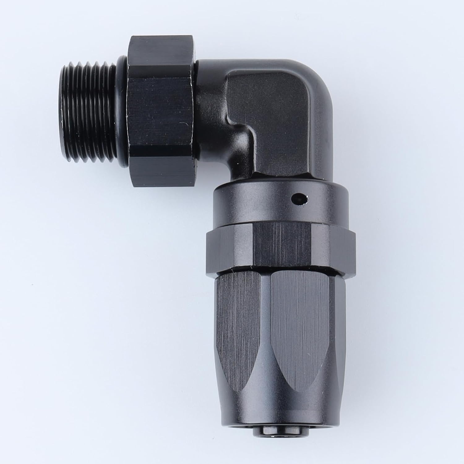 AC PERFORMANCE -8 AN Male to -8 AN Hose End Fitting Adapter 90 Degree Aluminum Black