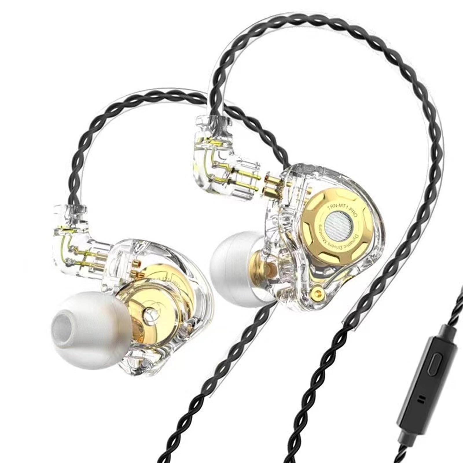 KYUHEEO TRN MT1 PRO Earbuds HiFi in Ear Headphones, 10mm Magnetic Circuit Dynamic Dual Driver Ear Monitors with Detachable 2Pin Cable for Musician