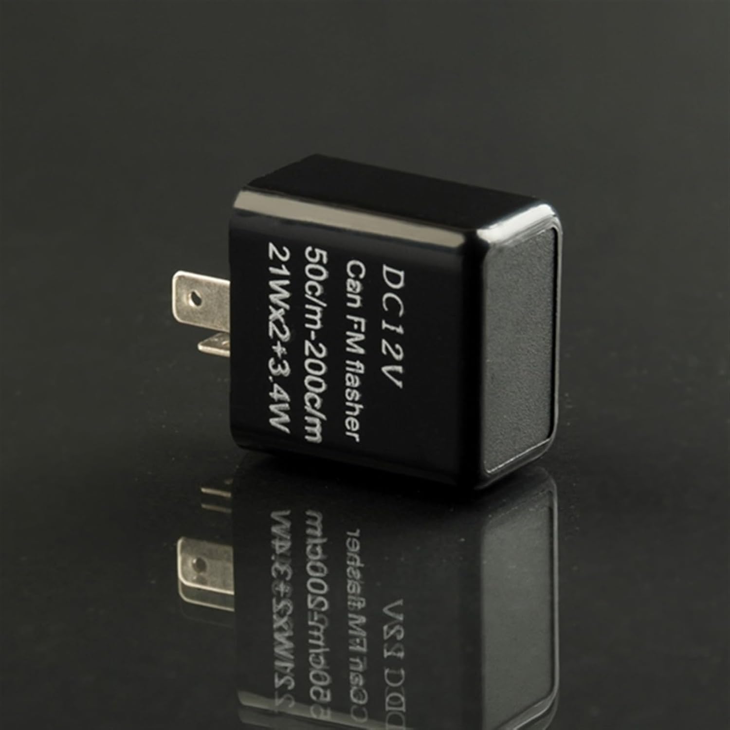 LED Flasher Relay DC Adjustable Electronic Flasher Relay for Motorcycle Car LED Turn Signal Light Bulb Hyper Flashing 1Pcs (Color : Black)