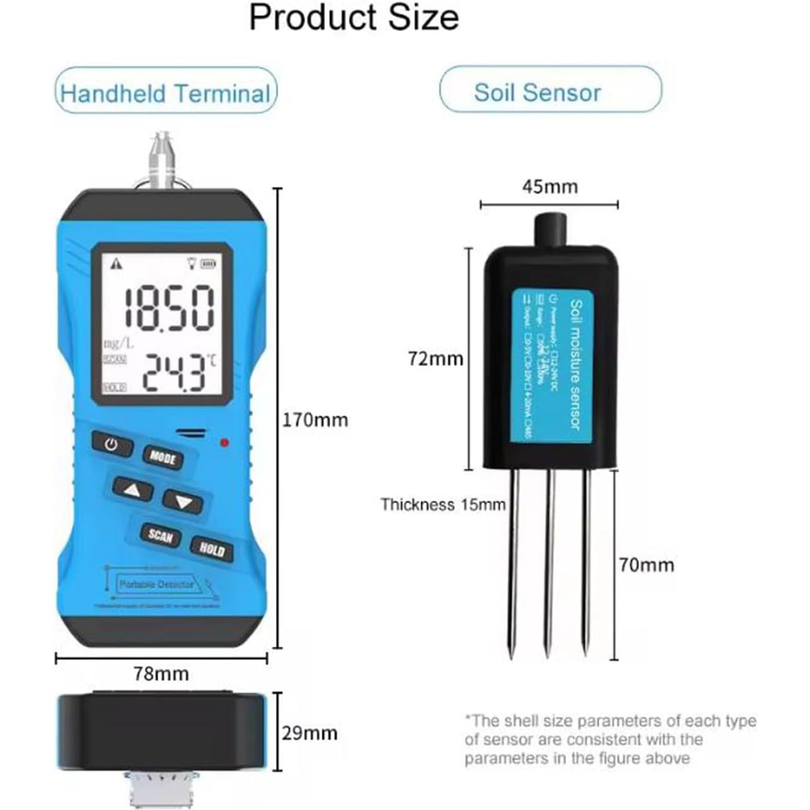 Probador digital de suelo 7 en 1, NPK, pH, humedad, medidor EC para un crecimiento óptimo de plantas, césped, granja, plantas de interior/exterior