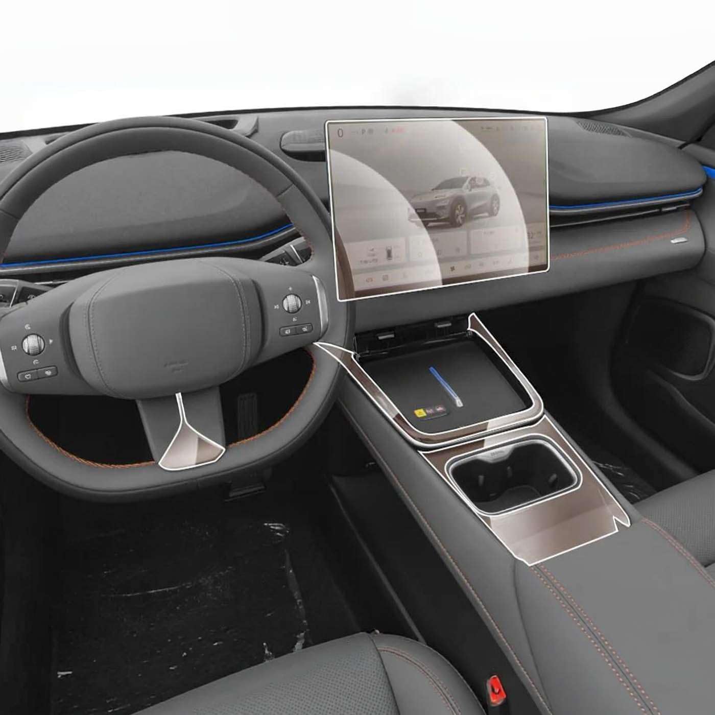 Car Interior Center Console Media Dashboard Navigation TPU Protector Film, for DEEPAL S05 2026 Anti-Scratch