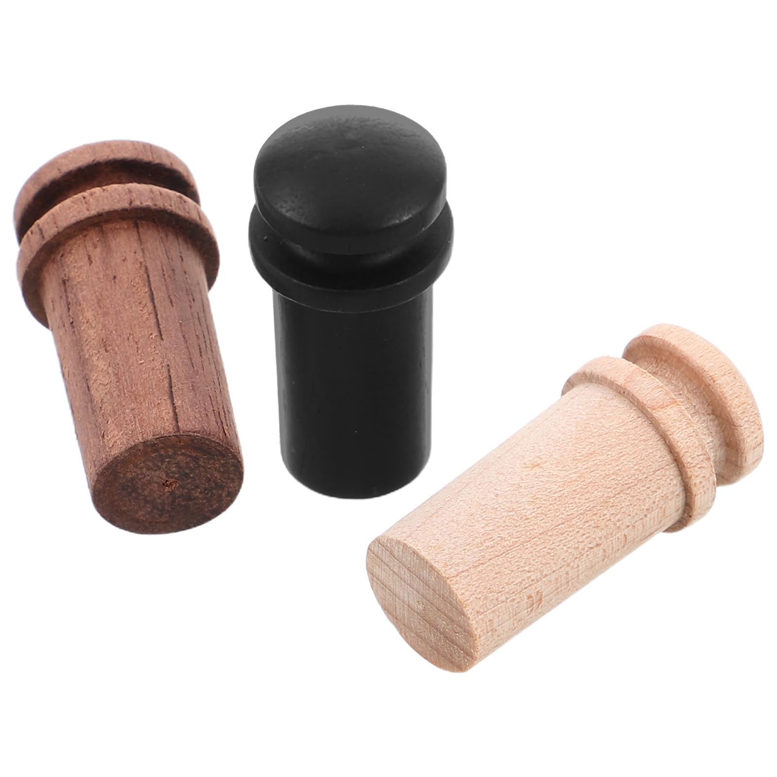 Lot de 3 broches de sangle de guitare en palissandre, érable et ébène - 12 mm - Fermoirs de sangle pour guitare acoustique, guitare électrique, basse - Boutons de sangle en bois - Accessoires