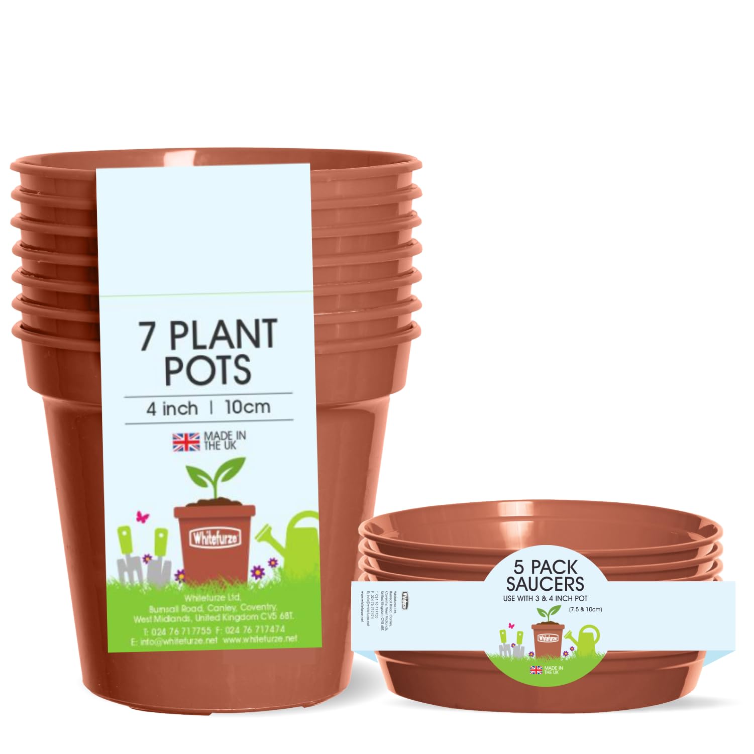 Whitefurze - Basic Plant Pots - Indoor Plant Pots - Flower Pots for Small Plants, Cuttings & Seedlings - Durable Polypropylene Plant Pots for Indoor & Outdoor Use, 15cm Diameter - Set of 3 — view 19