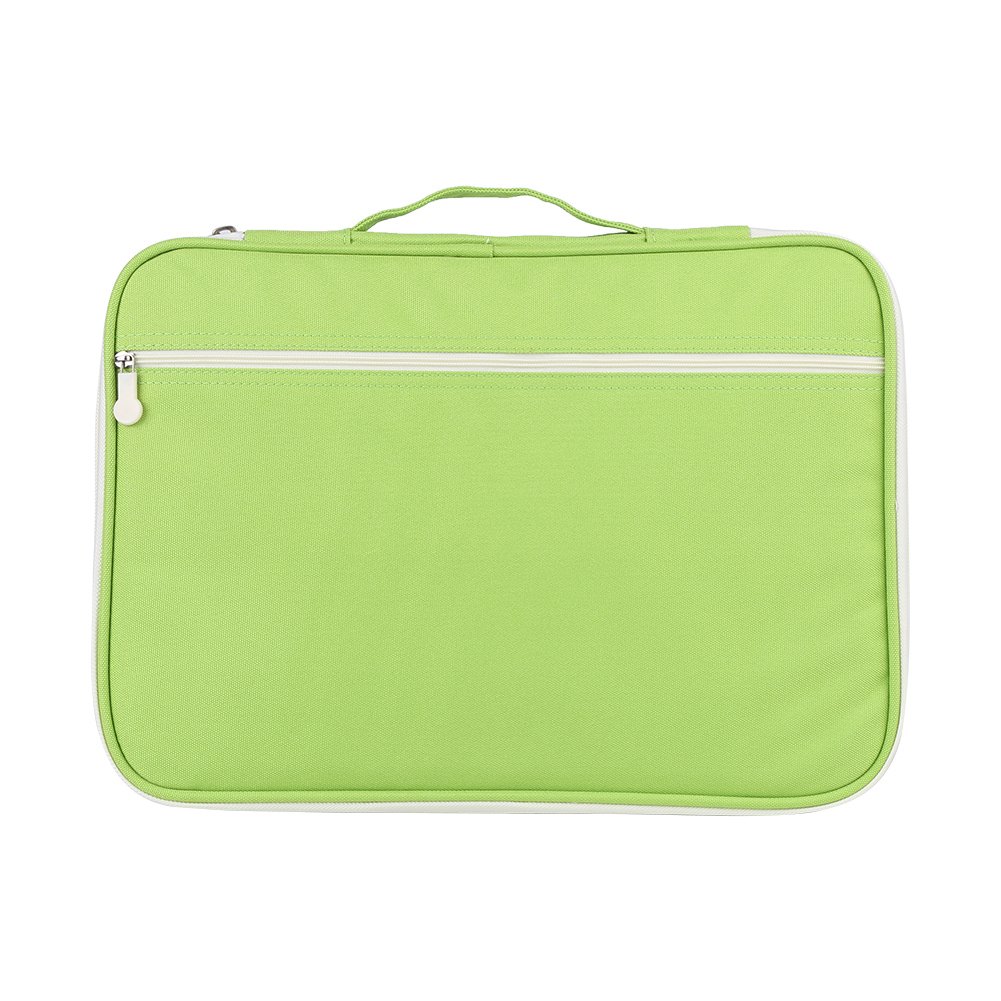 File Folder 5 Colors A4 Document Bag Expanding Certificate Folder Portfolio Organizer Computer Notebook Zippered Case Contract Photos Folder Bag with Zipper(Light Green) - Image 3