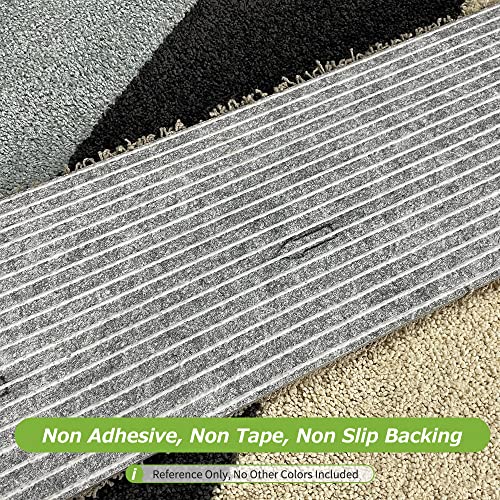 Matace Non-Adhesive Removable Carpet Tile Planks: Sample - 6 Colors V1, Non Slip Thick Padded, Machine Washable (Black/Cream/Brown/Green/Grey/Slate Grey) #TOP6