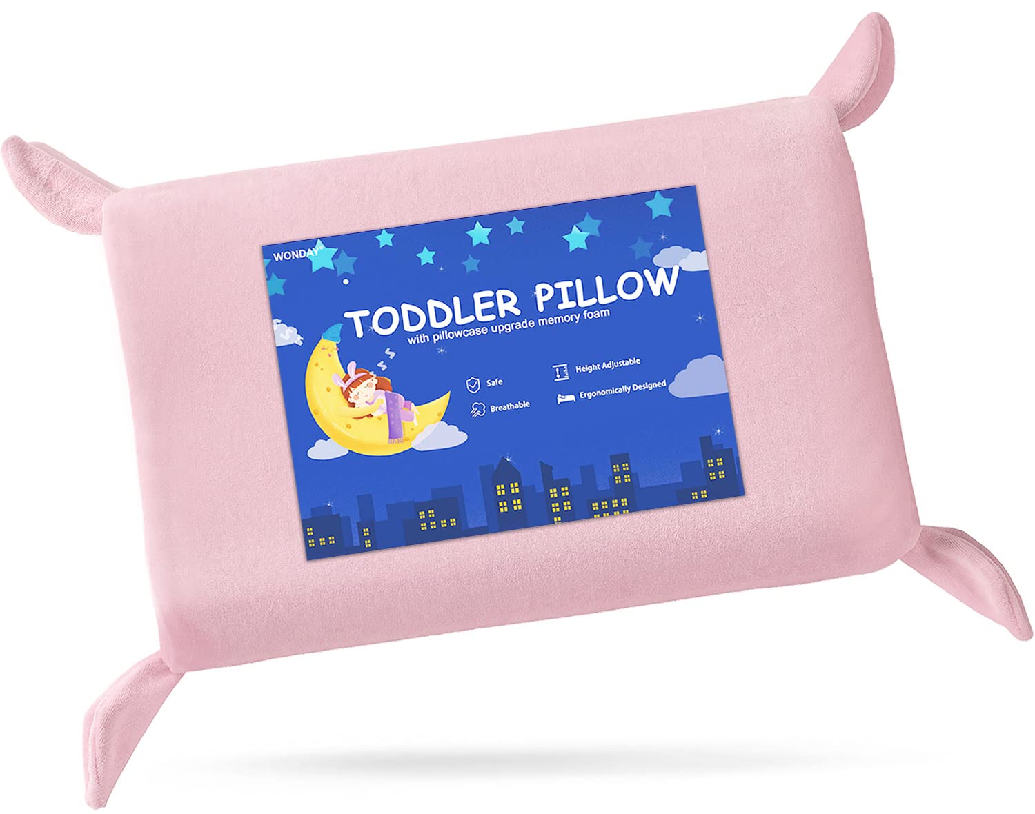 Memory Foam Toddler Pillow, Kids Toddler Pillows for Sleeping, Soft Breathable Pillows for Kids, Child Pillow Toddler Pillows for 1-8 Years Old Children
