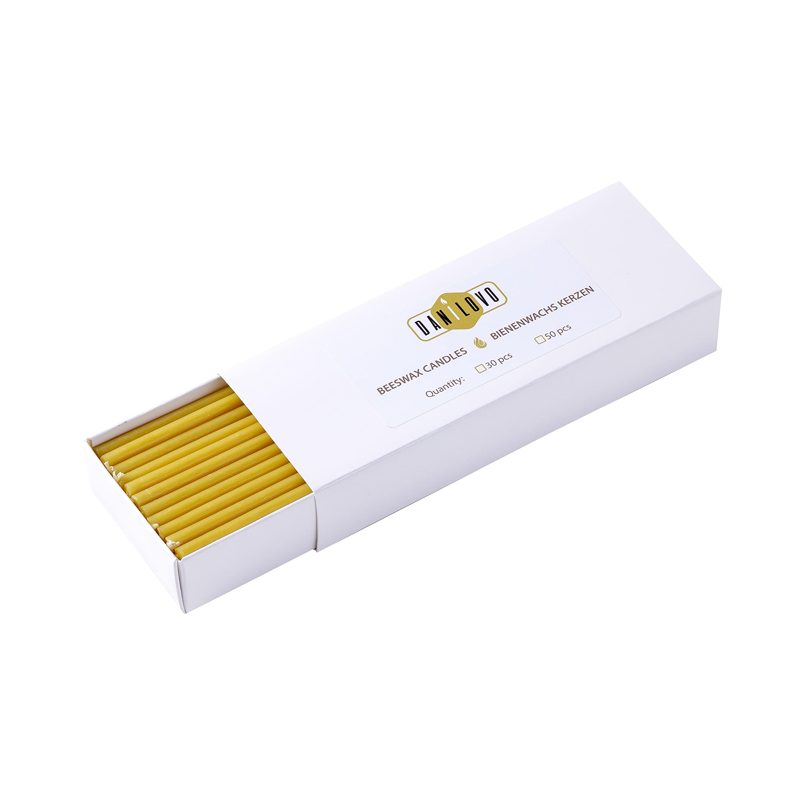 Danilovo Ritual Velas 100% cera de abeja – Velas ortodoxas para oración, decoración de mesa de boda, no tóxicas, sin hollín, sin goteo, largas, productos sostenibles (50 x 20,5 cm)