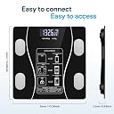 Leosportz BMI Weight Machine - Intelligent Body Fat Weight Analyzer | USB Smart Weight Scale for Bathroom Weight | 18 Metrics Android IOS App Sync (Black) gallery image