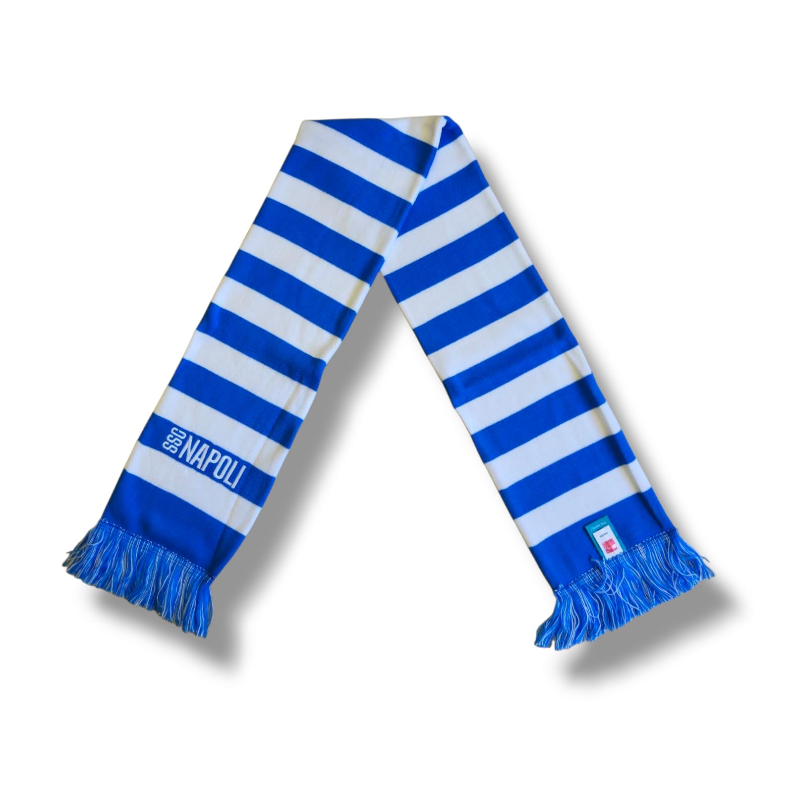 3R Sport SSC Napoli Scarf with Embroidery, Official Product 100% Acrylic, Light Blue, White, Blue