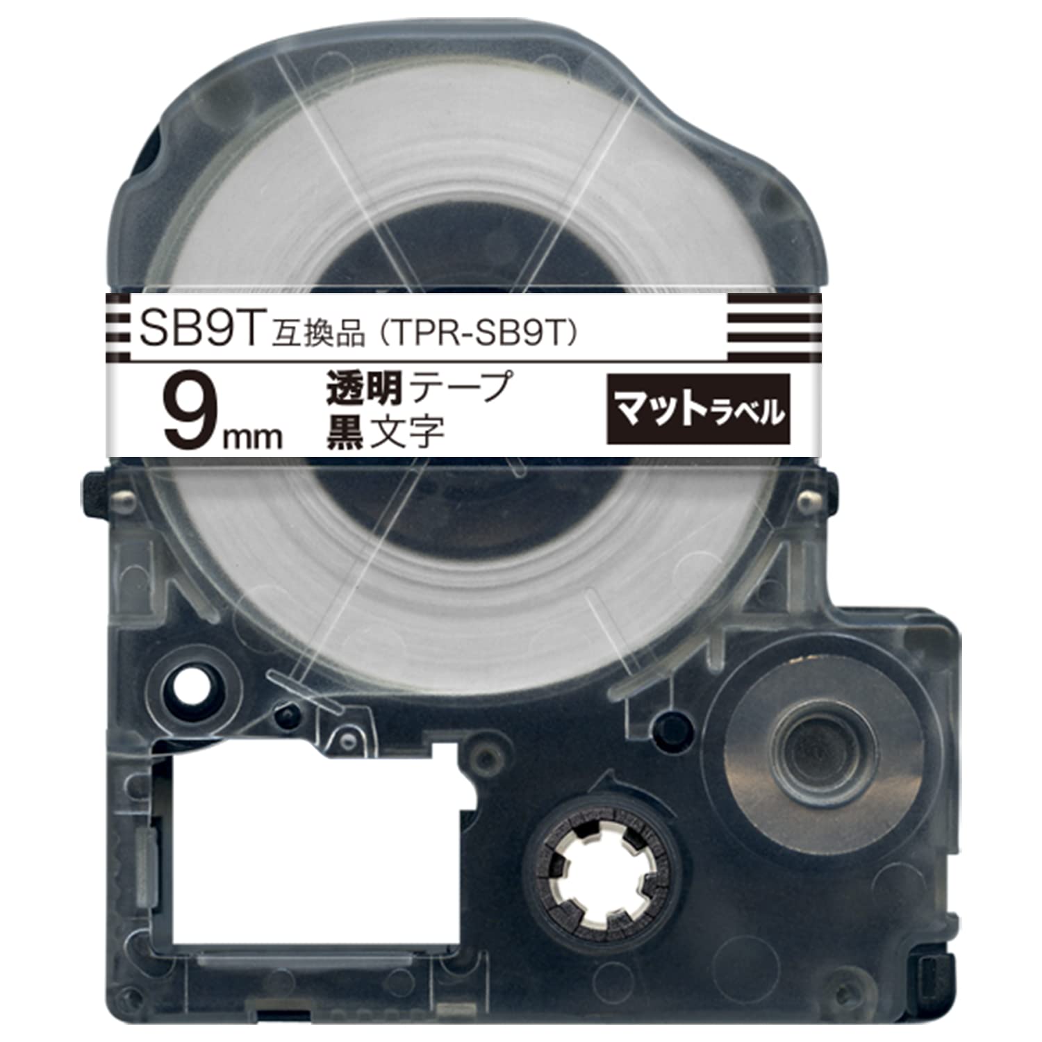 King Jim Tepra PRO Compatible Tape Cartridge SB9T 9mm Matte Label Strong Adhesive Transparent Tape Black Text