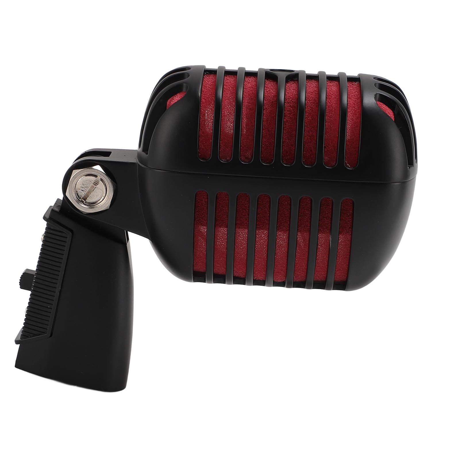 Generic Klasyczny Mikrofon w Stylu Retro z kardioidalną konstrukcją kierunkową, Samonapinający Stojak do Mówienia, materiał ze Stopu Cynku (BLACK)