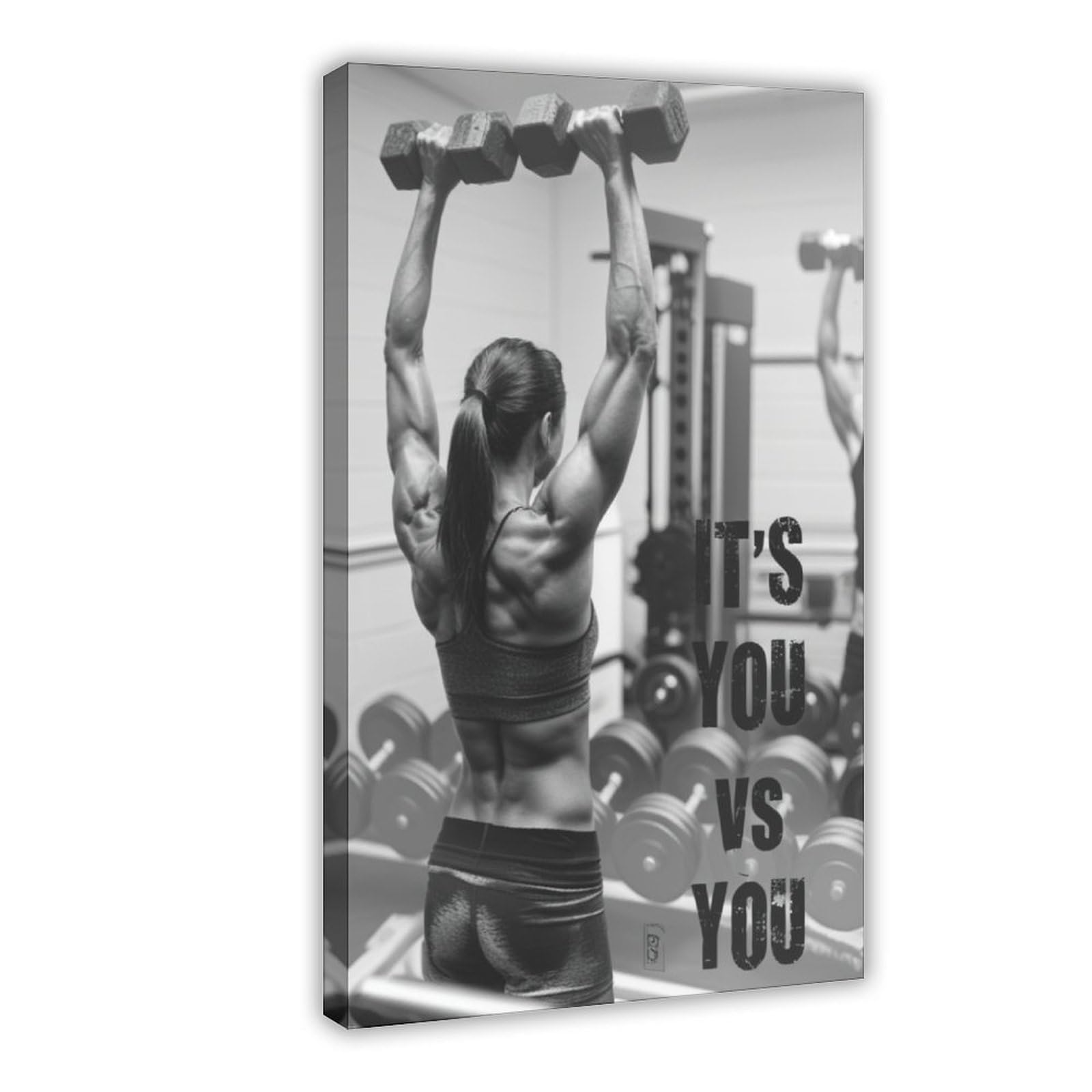 QIENAZIO Póster motivacional en lienzo para decoración de habitación, logotipo de gimnasio, arte inspirador, decoración de pared, pósteres para el hogar, bar, restaurante, garaje, cafetería, logotipo