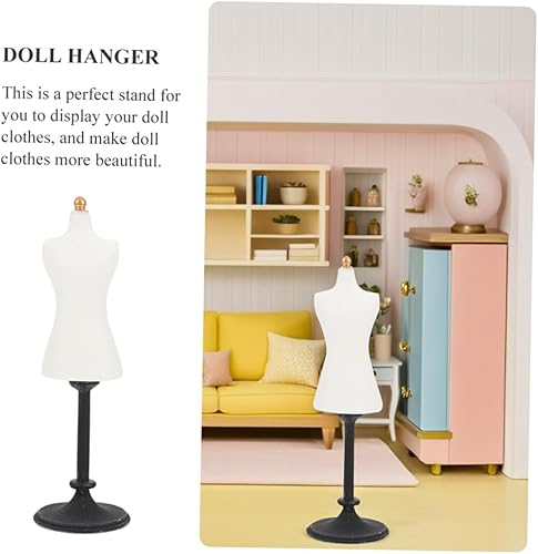 Miniatura 7 de EXCEART 2 piezas de mini maniquí para muñecas americanas para niñas, trajes para niñas, muebles en miniatura, perchas para muñecas de 18 pulgadas,