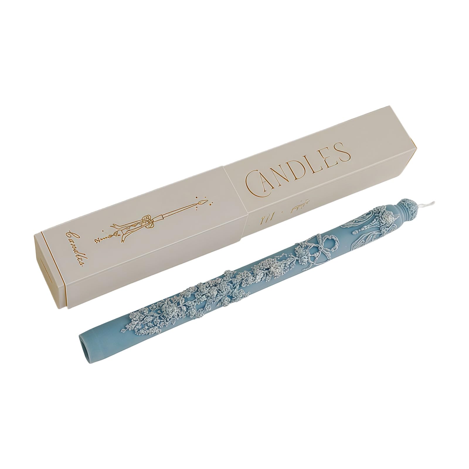ordinarYone Floral Taper Candle Tall Taper Candle Emboss Scented Candled for Candlesticks Stick Valentine Wedding Home Decors