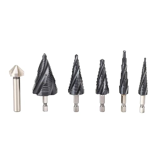 Juego de brocas escalonadas, 4 flautas, vástago de 14 pulgadas, M35, cobalto, Pagoda para metal duro de acero inoxidable