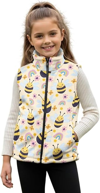 Kid Girls Polar Vest Warm Sleeveless Causal Jacket 2025 Fashion Outdoor Wear Comfy School Class Cute Wear