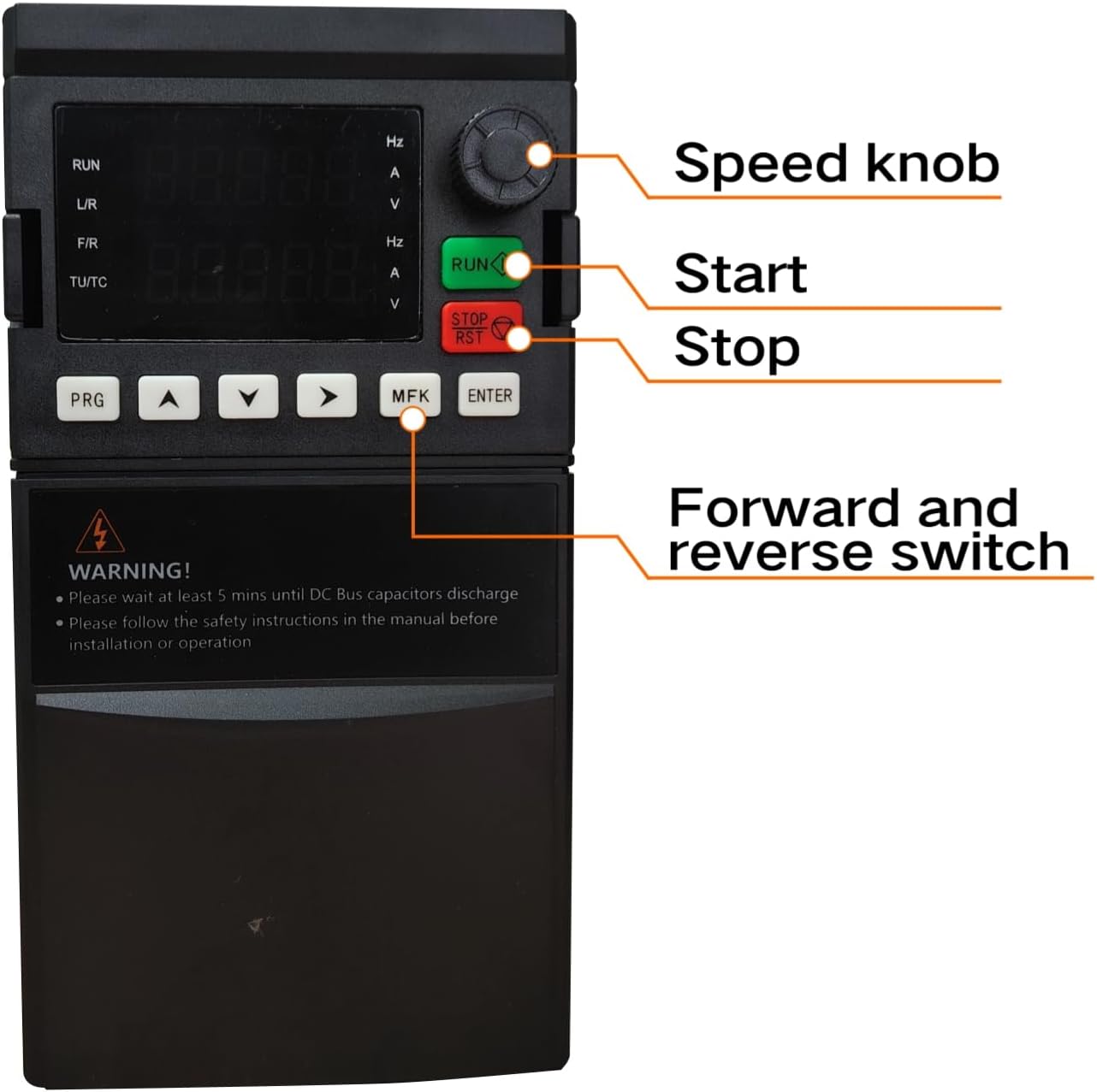 VFD 220V / 2.2KW 3HP 10A ，Single Phase 220V-240V Input to 3 Phase 220V-240V Output Variable Frequency Drive, VFD for AC Motor Speed Control ，Single-Phase Input, 3 Phase Output