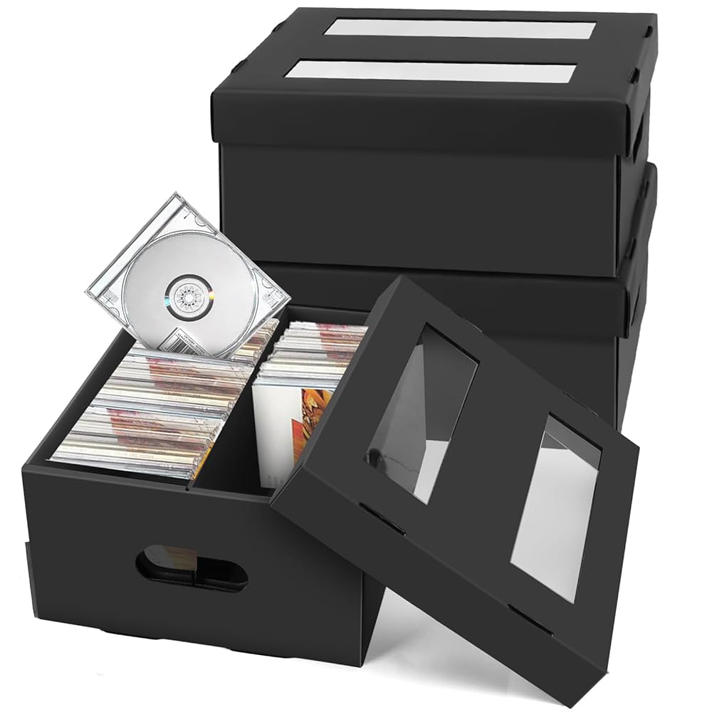 Amazon｜AOBOPLE CDケース 収納ボックス 4セット CD 収納