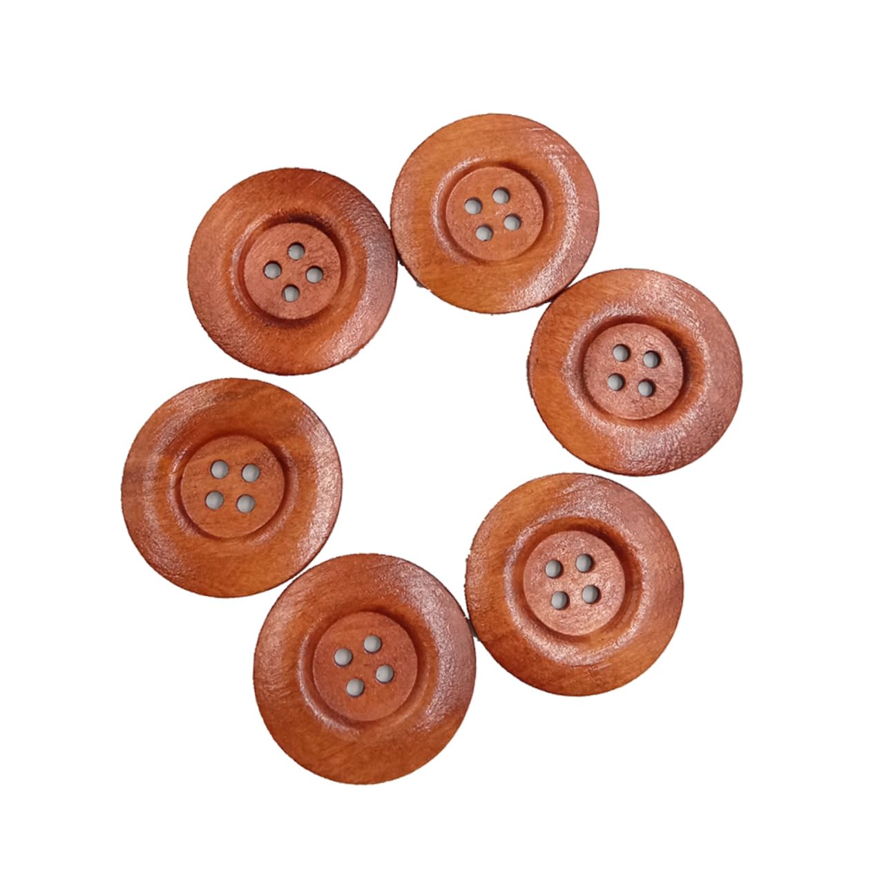 30Pcs Coffee Round Wooden Buttons 40Mm with 4 Holes for Sewing Scrapbooking, Crafts, DIY Projects and Decorative Embellishments - Image 3