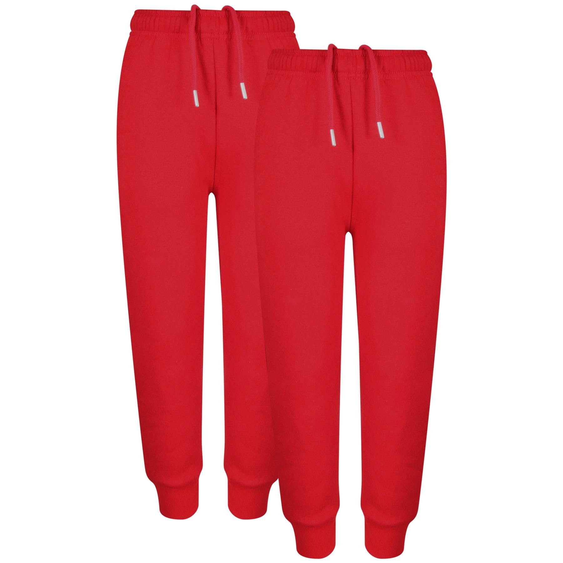 A2z 4 Kids Unisex Kids Red 2 Pack Fleece Jogging - Fleece Trouser 355 3-4