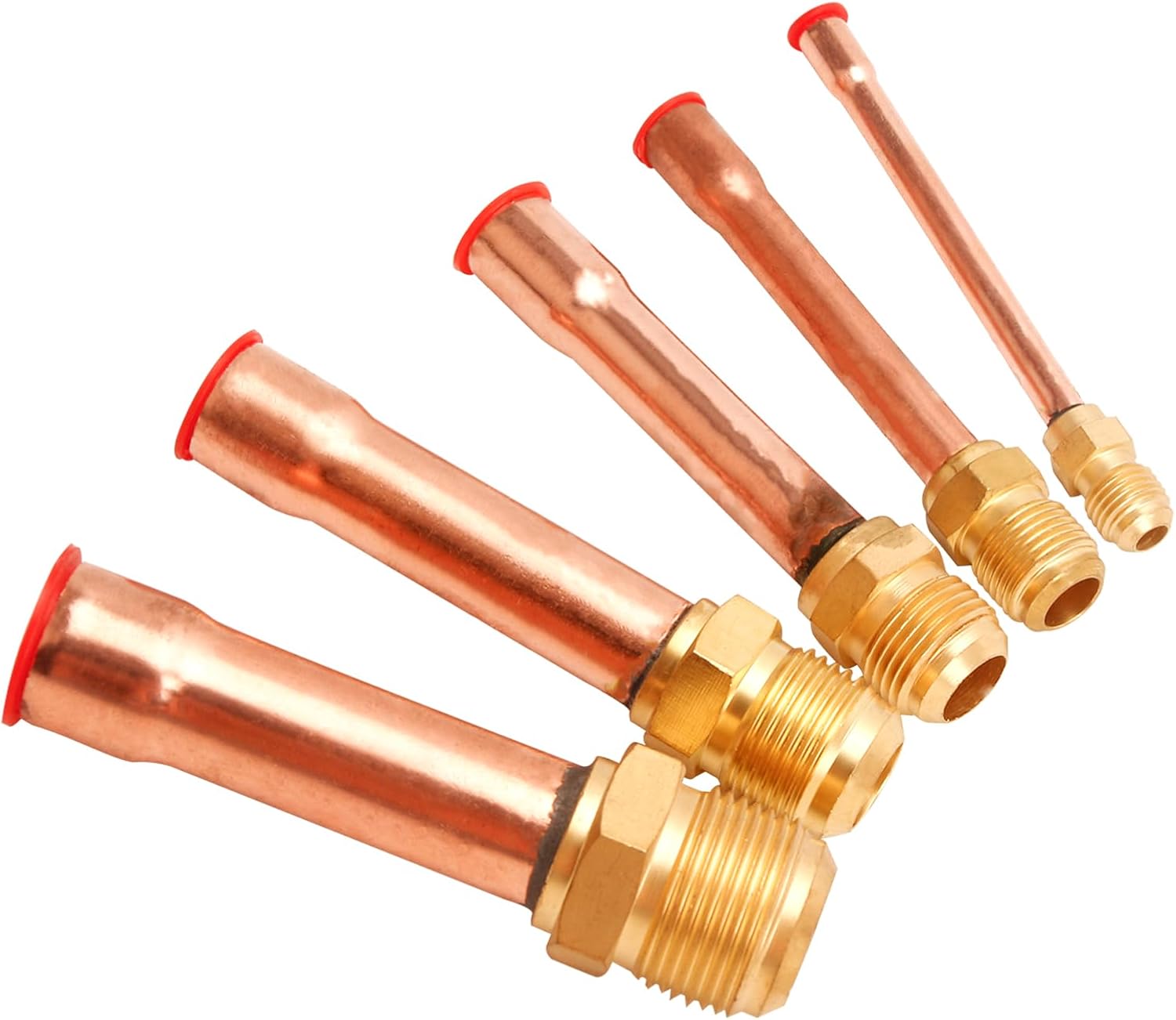 Air Conditioner Copper Tube with Brass Forged SAE 1/4 3/8 1/2 3/4 fit UNF Thread Connector Nut Flare Pipe Fitting Adapeter(With nut,3I4 SAE)