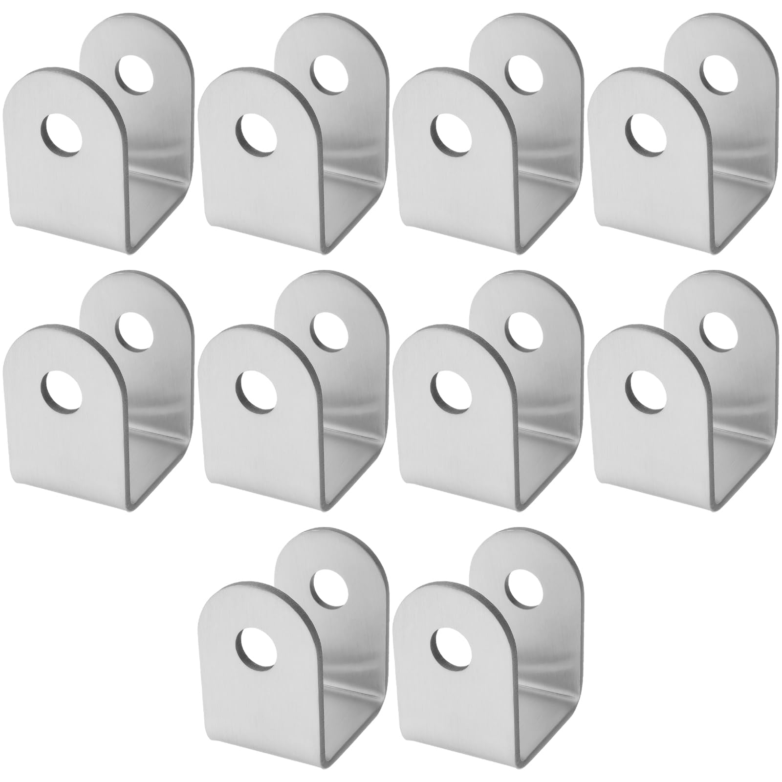 OTOTEC Lot de 10 Supports d'installation en U en Acier Inoxydable 304 épaisseur de 2,5 Mm Ouverture de 10 Mm pour Panneau de 32 Mm Cloison de Toilettes
