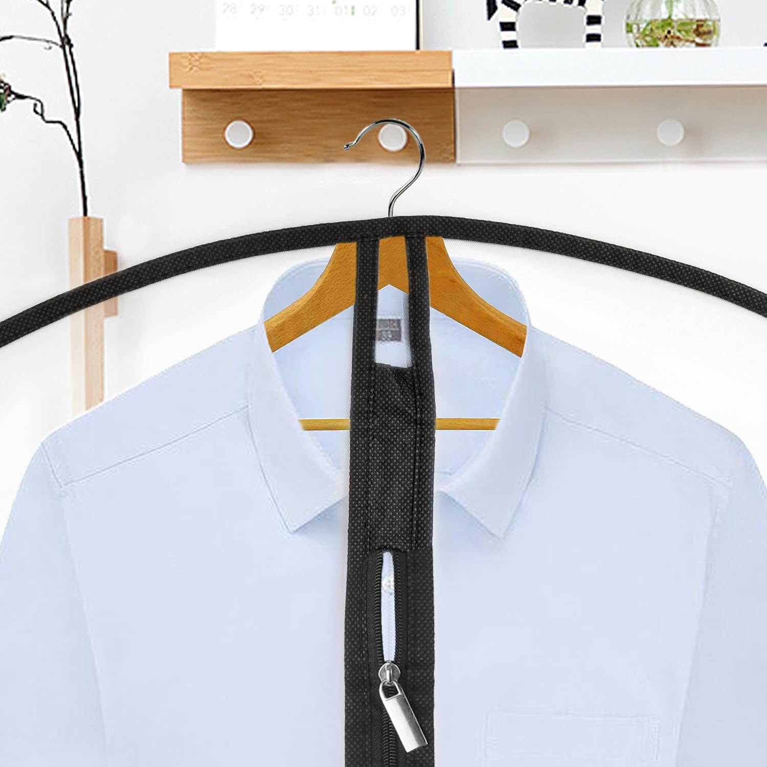 Kleidersack 5/10Pcs Hängen Staub Abdeckung Kleiden Kleidersack Anzug Mantel Lagerung Tasche Kleidung Staub Abdeckung Organizer Garderobe Hängende schrank Abdeckung KleidersäCke ( Color : 10 Pcs White