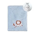CREVENT 30\'\'X40\'\' Cute Cozy Fluffy Warm Baby Blanket for Girls Boys Infants Toddlers\' Bedding Crib Cot Stroller, Baby Shower Birthday Newborn\'s Gift Blue - Baby Lion