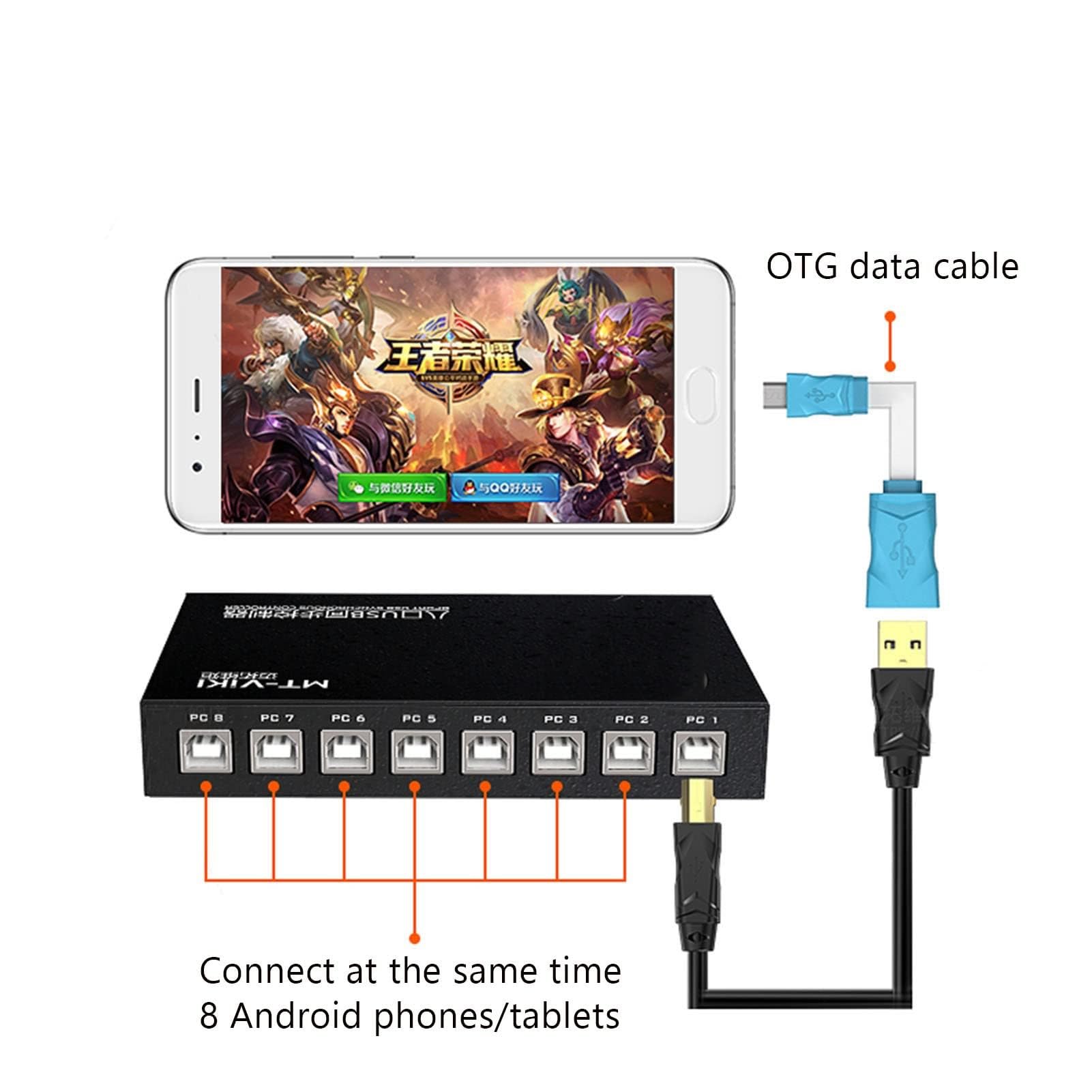 Sincronizzatore Intelligente A 8 Porte - Controller Di Sincronizzazione Tastiera Mouse USB, Switch KVM, Controller Di Sincronizzazione Shell Plug And Play, Di Gioco