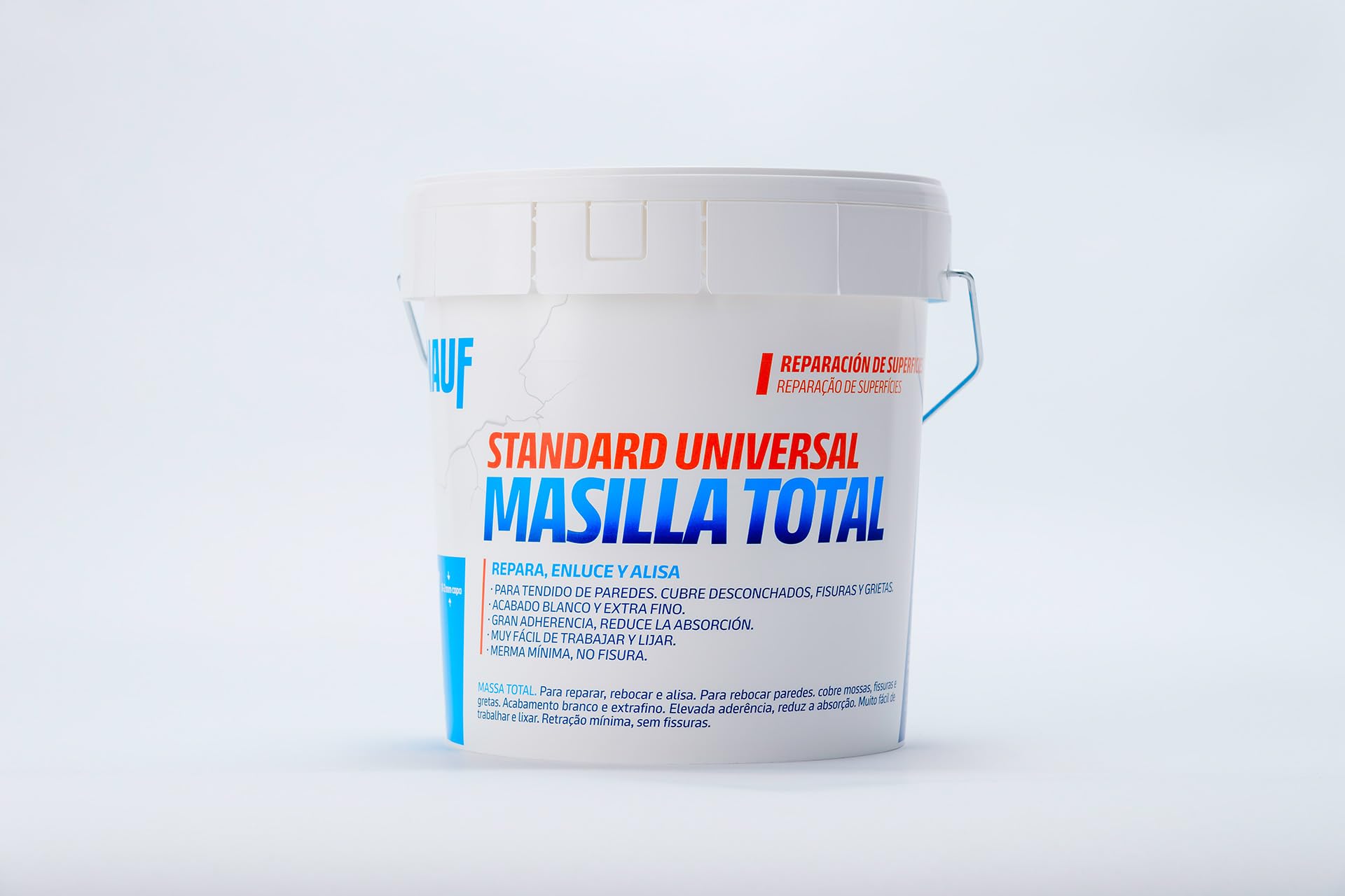 KNAUF - Masilla Total Standard Universal 5kg - Color Blanco - Masilla de Capa Fina - Reparación de Superficies, para Lisado y Nivelado de Paredes - Merma Mínima - Acabado Extra Fino - Lista para Usar