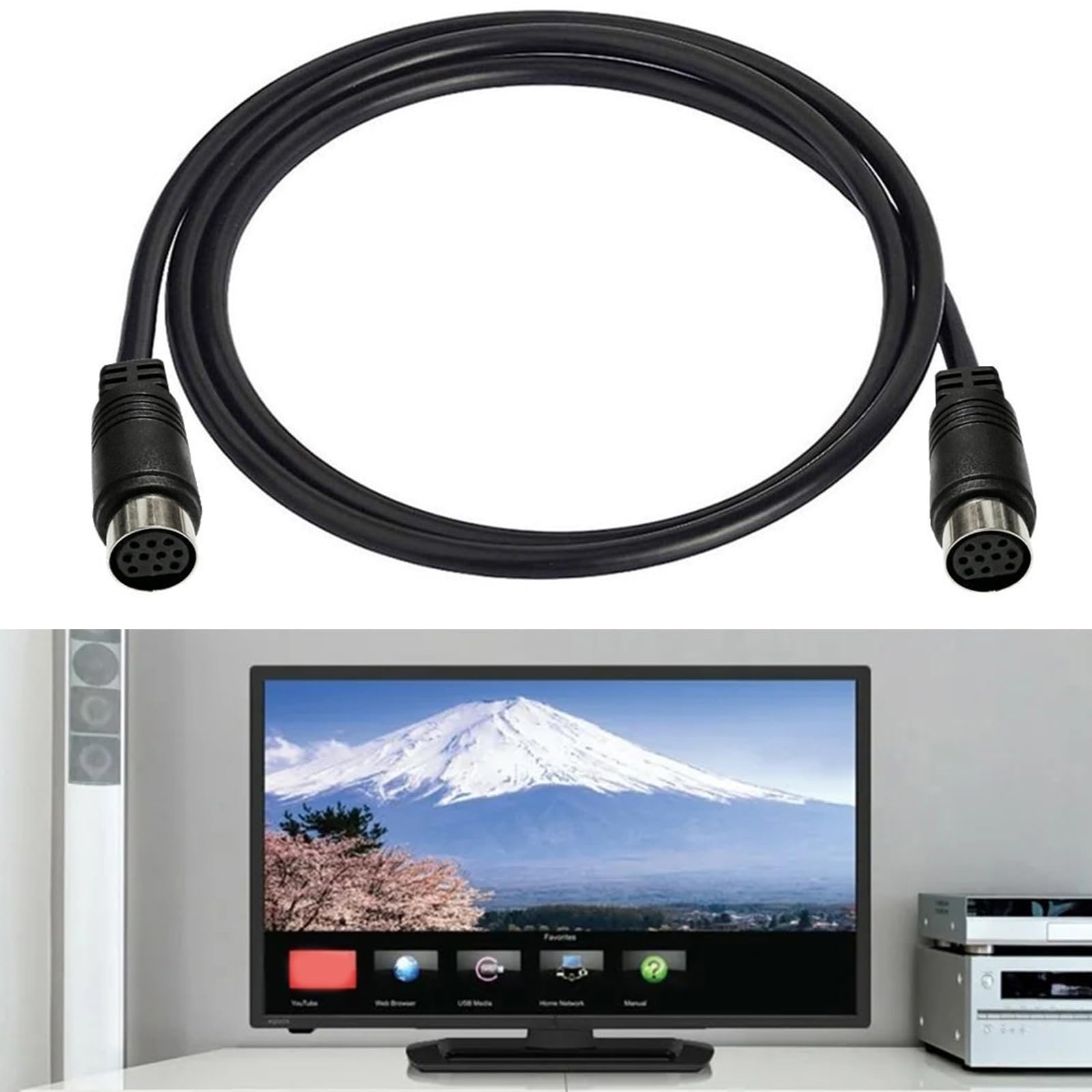GRABLOOM 3/1.5/1/0.5m 10 Pin Female to 10 Pin Female S-Video Cable for Receiver Monitors Projector Video Receiver Camcorders Vcrs