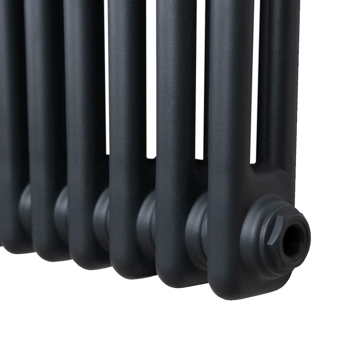 Radiador Tradicional Vertical de 2 columnas 1800mm x 292mm | Gris Antracita | Acero | Montado en pared | Kit de fijación y soportes + Cepillo de limpieza GRATIS | Calefacción estufa calefactor