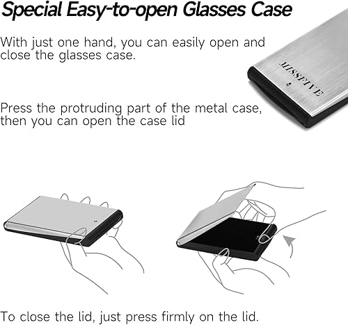 Miniatura 10 de Missfive Gafas de lectura portátiles plegables plegables para hombres y mujeres de viaje, estuche de metal 2.5x