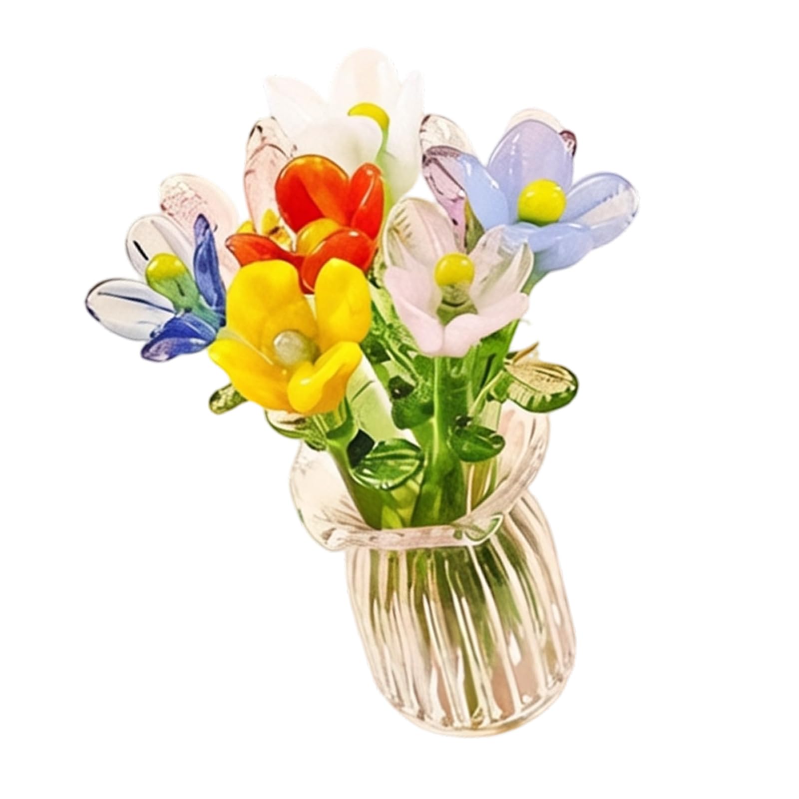 Kfwfuaee F Premium Simulated Lorals Arrangement With Clear Vases Or Giving Occasion Lower With Vases