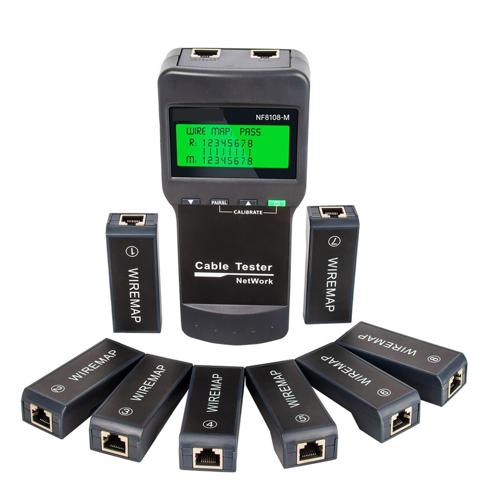 Tester kabli sieciowych Profesjonalny tester RJ45 Pomiar długości kabla Wielofunkcyjne narzędzia sieciowe PoE Testy transmisji