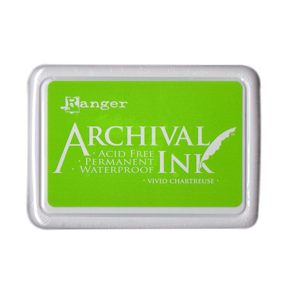 Ranger Archival Ink Pad Vivid Chartreuse, Green, 6.9 x 9.8 x 1.8 cm