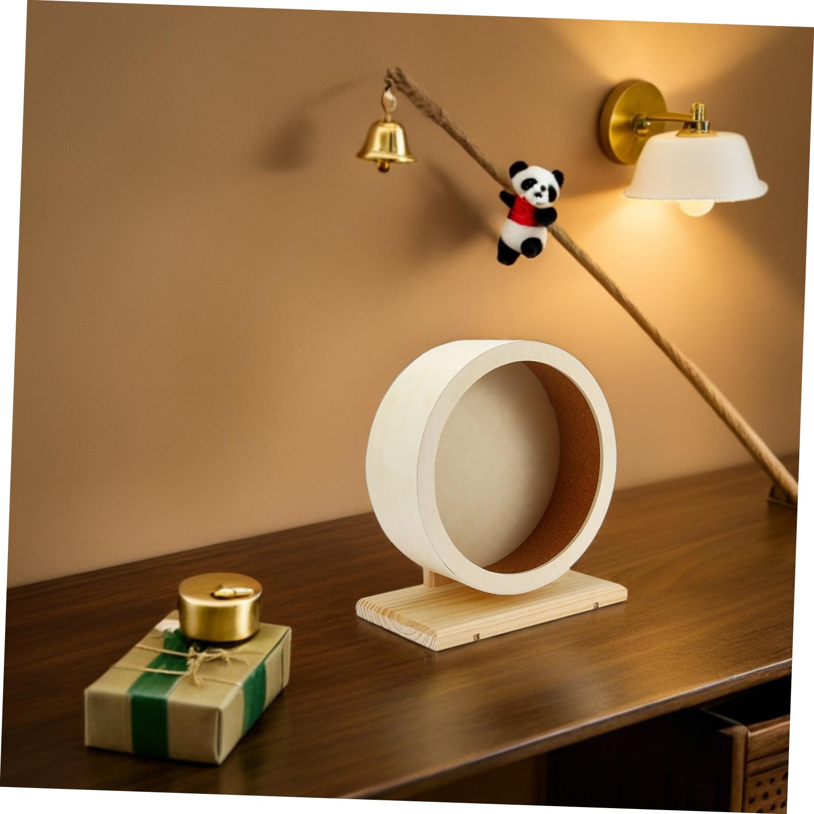 Hemobllo 2 Szt. Szt Ciche Drewniane Koło Biegowe z Miękkim Korkiem Do Chomików Gryzoni i Szynszyli Antyszumowe Koło Do Biegania z Szeroką Powierzchnią Łatwe Czyszczeniu i Montażu