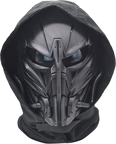 JFFCESTORE Máscara Airsoft pasamontañas, máscara táctica paintball, máscara para la cabeza, máscara de doble modo con capucha