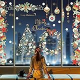🎊🎊Aplicable: use un paquete de adornos navideños para decorar rápidamente sus puertas y ventanas, estos adhesivos navideños son ideales para vidrio, refrigerador, porcelana y cualquier superficie lisa.
