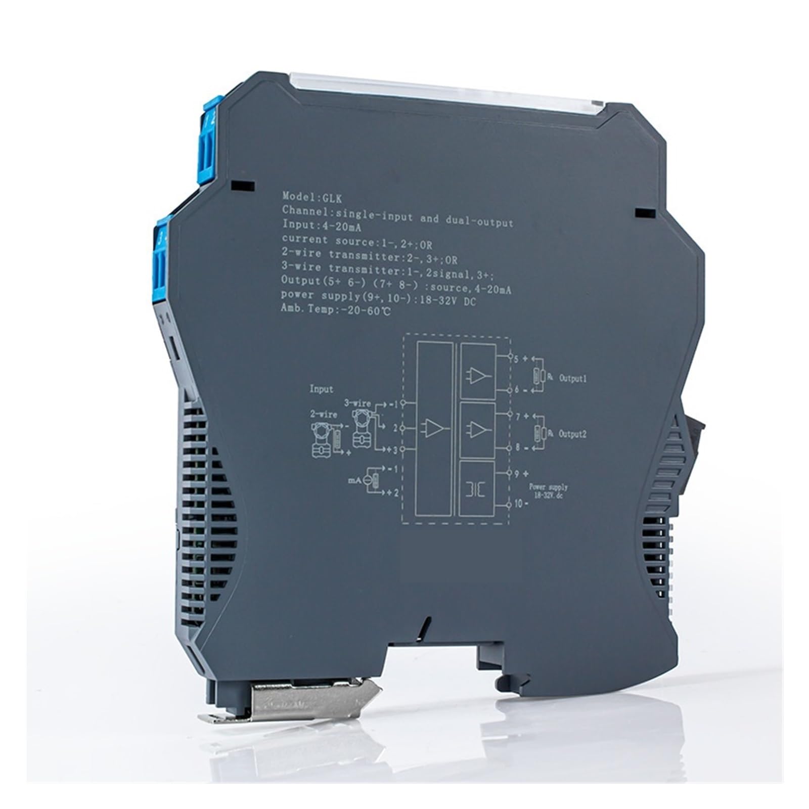 Convertidor de señal de voltaje y corriente CC de 24 V CC, 4-20 mA, 0-10 V, 0-5 V, 1-5 V, aislador de señal analógica, 1 entrada, 1 salida, 1 entrada y 2 salidas.(1 In 4 Out,0-10mA,Output 0-5V)