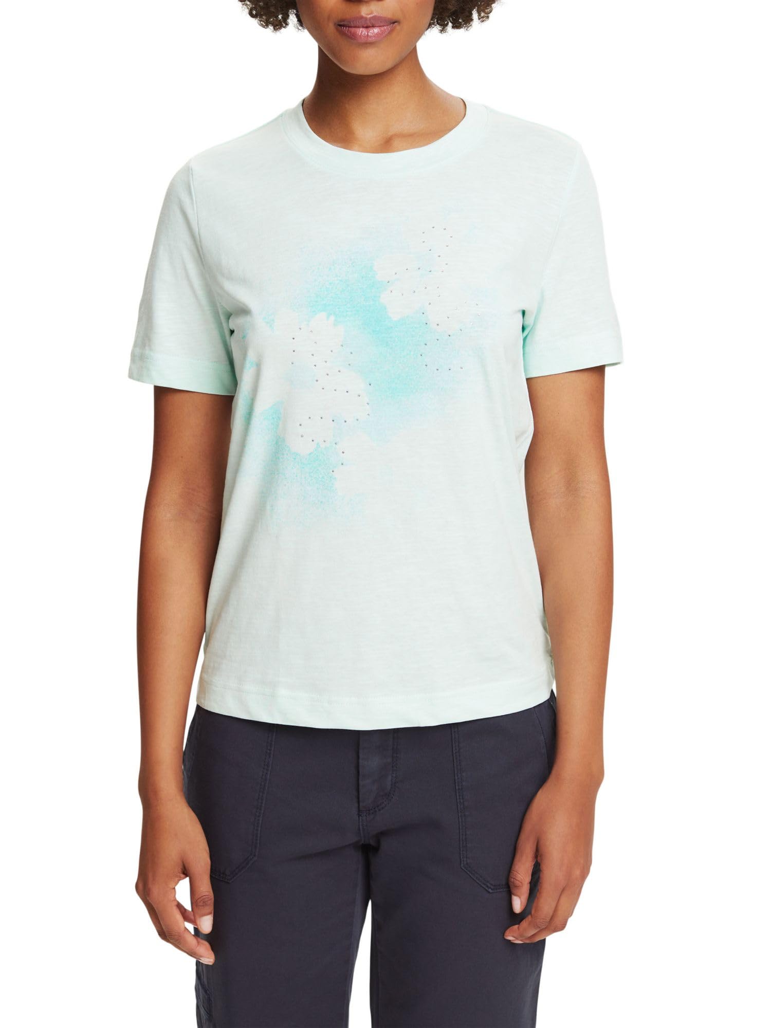 Esprit Women's 390/Light Aqua Gre T-Shirt, En, M
