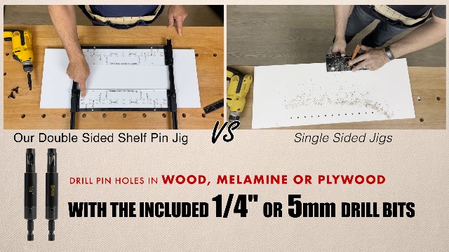 EZ Align Premium Shelf Pin Drilling Jig with 1/4