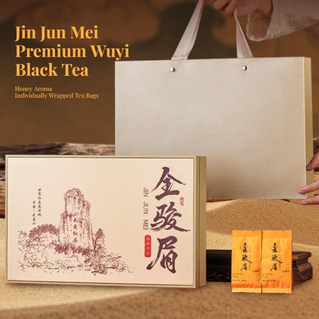 Premium JinJunMei Schwarztee 250g | Einzeln Verpackte Teebeutel Mit Losem Blatttee 8,82oz | Geschenkbox Schwarztee-Kollektion