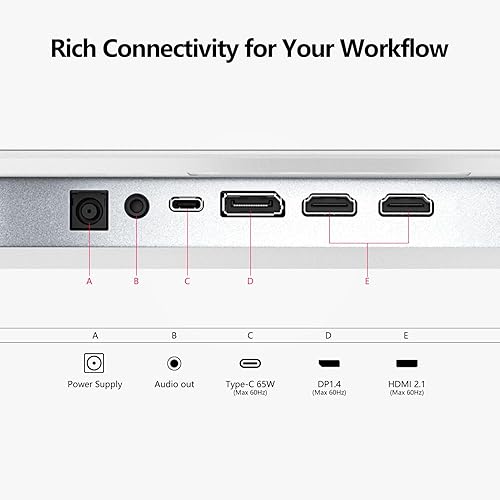 Miniatura 8 de INNOCN Monitor Mini LED 4K de 27", HDR1000, 99% DCI-P3 99% sRGB, 1.07B colores, IPS, USB-C, HDMI 2.1, DP, altavoces, brillo automático, altura