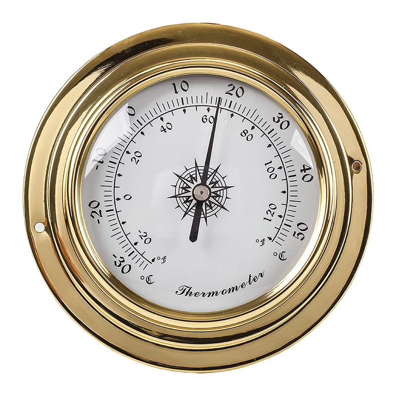 4PCS/Set Wall Mounted Thermometer Hygrometer Barometer Watches Clock Copper Shell Zirconium Marine for Weather Station