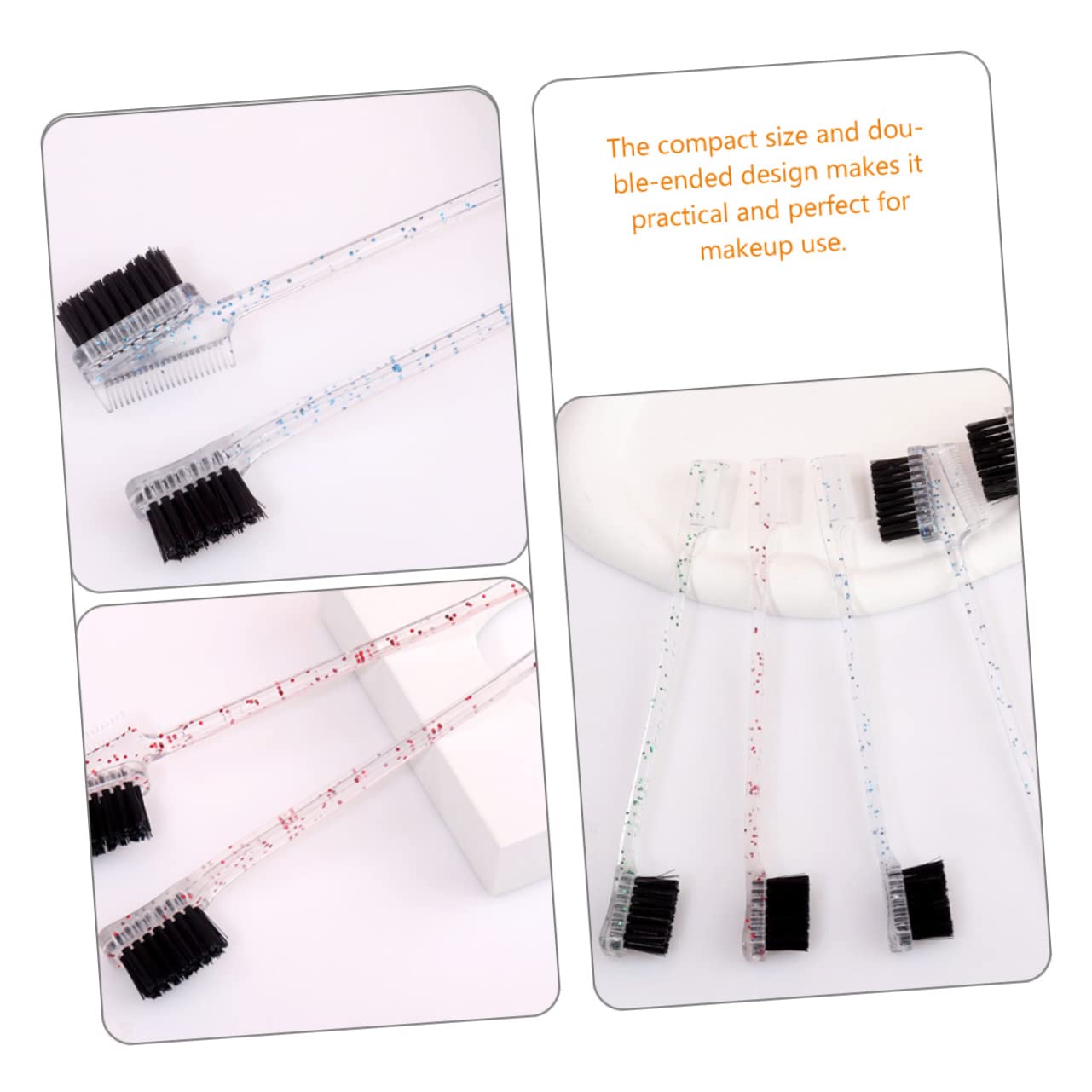 FRCOLOR 48pezzi Spazzola Doppia Estremità Per Sopracciglia Di Pennelli Per Trucco Con Pettine e Spazzola Per Definire e Modellare Le Sopracciglia Strumento Di Bellezza Per Makeup
