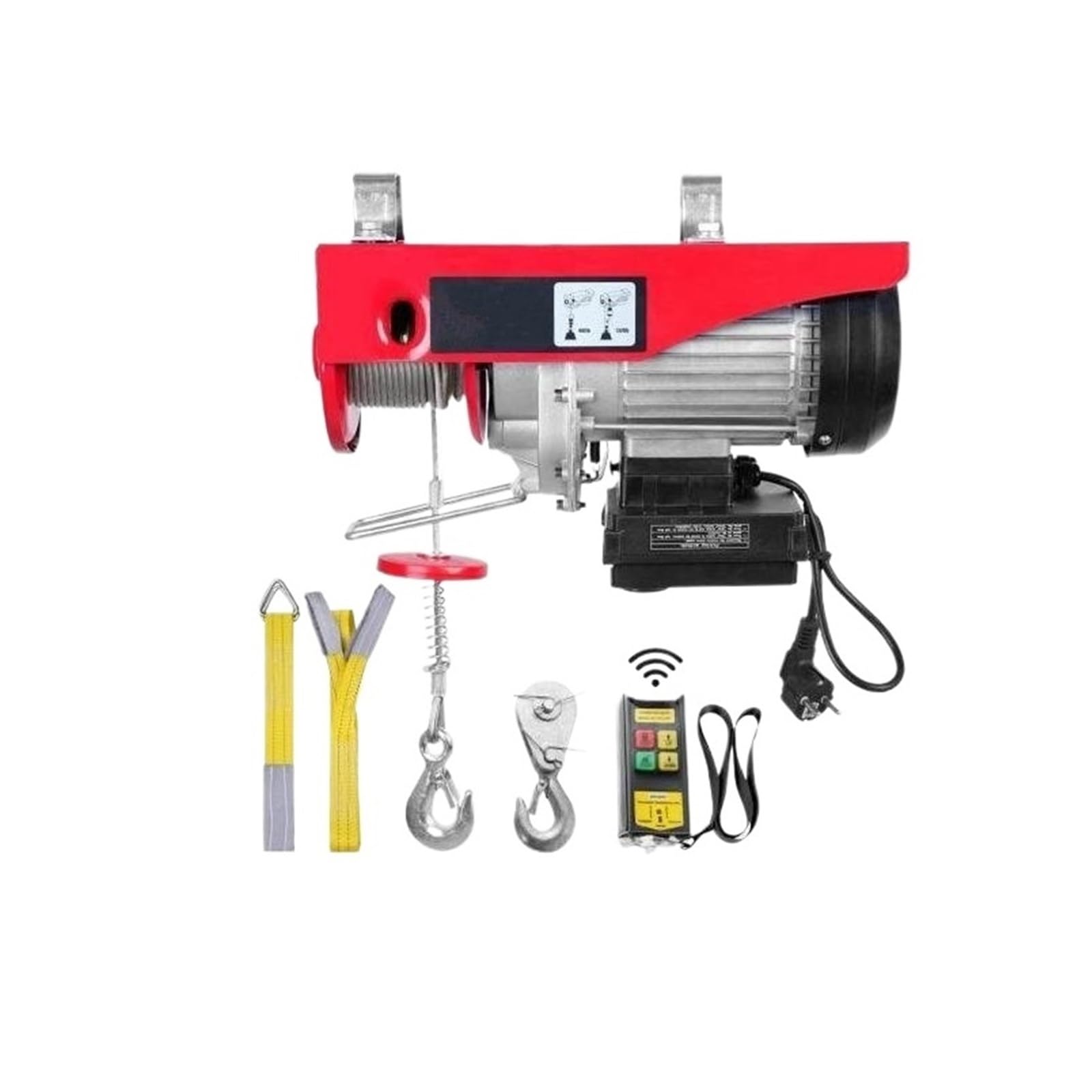 Polipasto Eléctrico De 600 Kg, Cabrestante Alambre Acero Con Capacidad Elevación 1320 Libras Control Remoto Inalámbrico Herramienta Elevadora Eléctrica