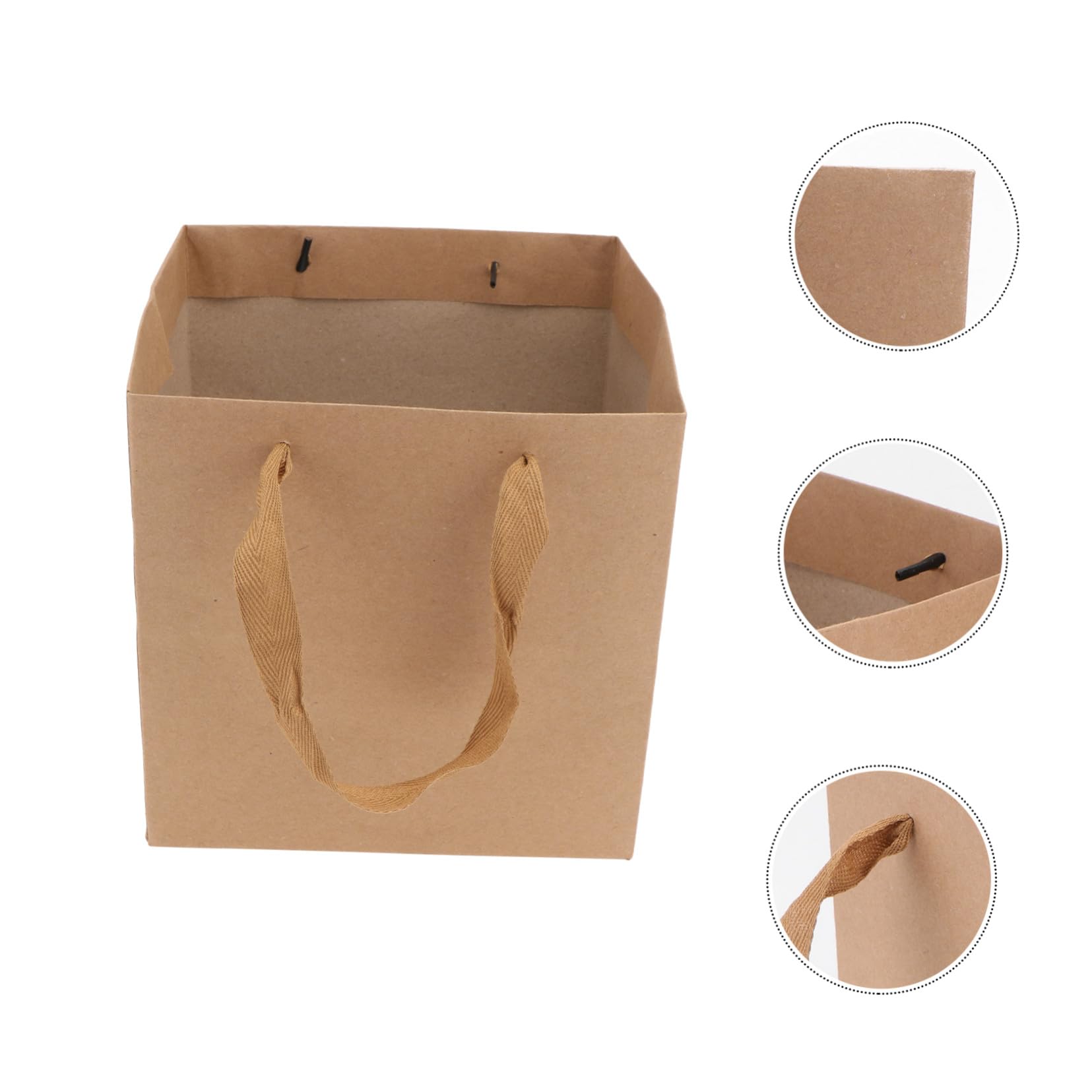 BESTYASH Quadratische Kraftpapiertüten als Geschenktüten aus Papier 10 Stück und Stabiler Standfestigkeit mit Moderater Kapazität für Party und Snacks