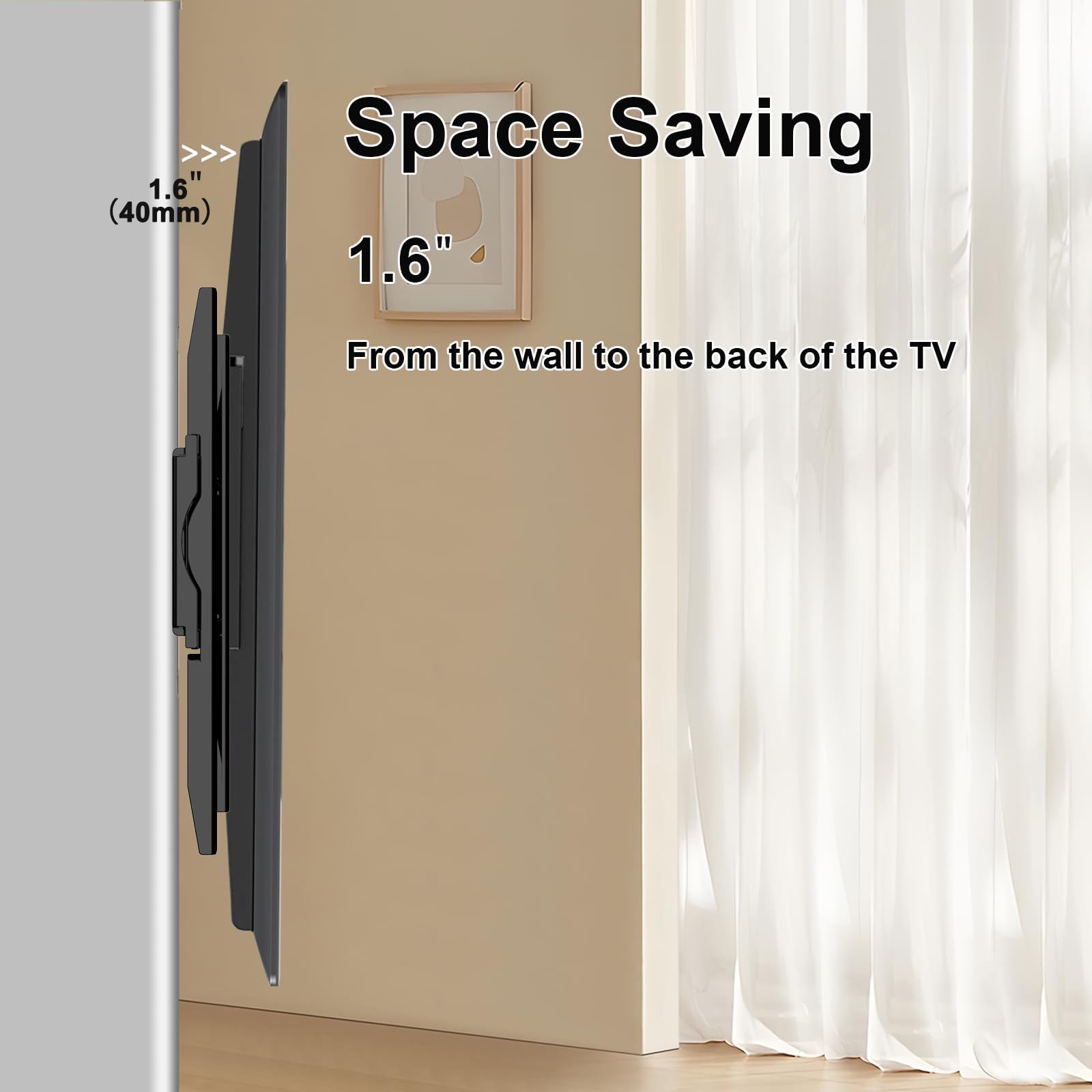 Staffa da parete fissa per TV da 50-120 pollici LED, LCD, OLED, Plasma, schermo piatto e curvo, super ultra sottile, carico massimo 125 kg, VESA 900 x 600 mm, 86 98 100 pollici, supporto da