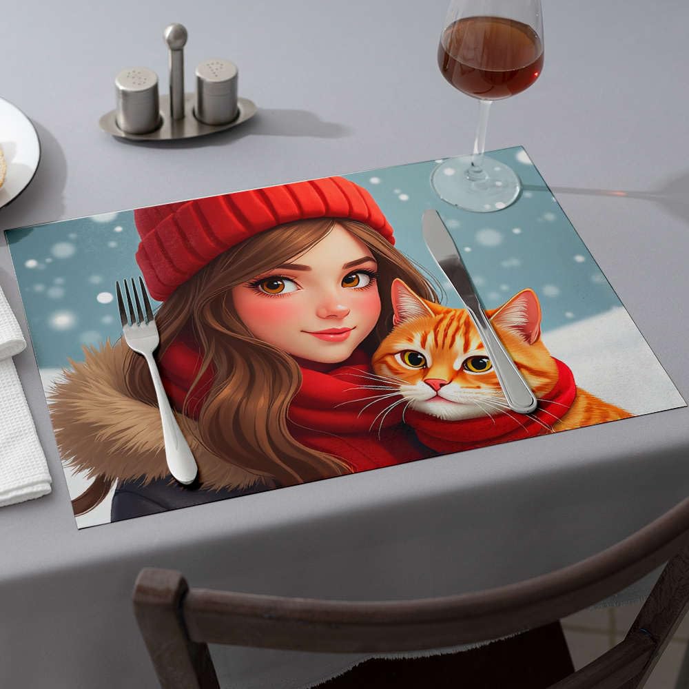 Sets de table fraises pour décoration d'intérieur d'hiver
